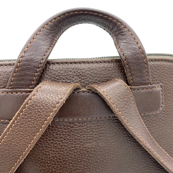 COPY - Longchamp Brown Leather Vintage Backpack - Picture 7 of 13